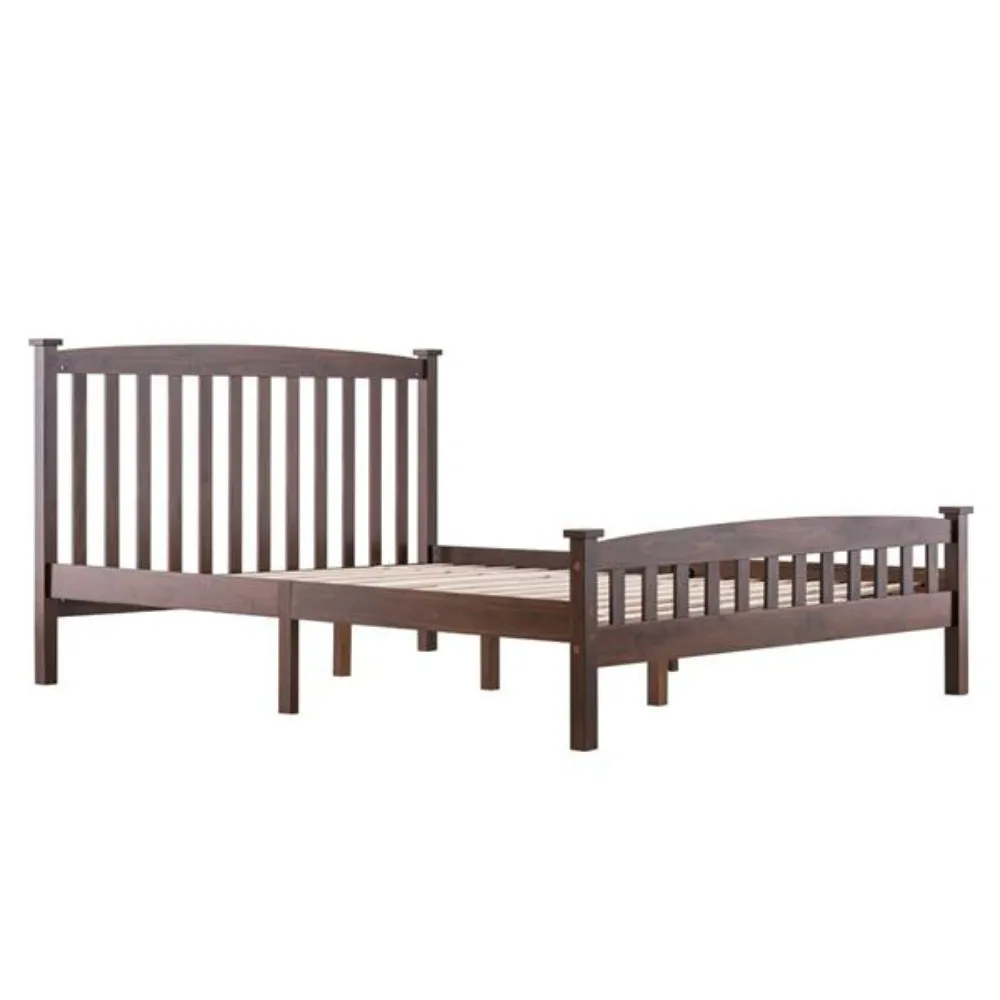 PWB044 Bed Frame Cap Vertical Strip Bed Walnut Bed Queen Easy to