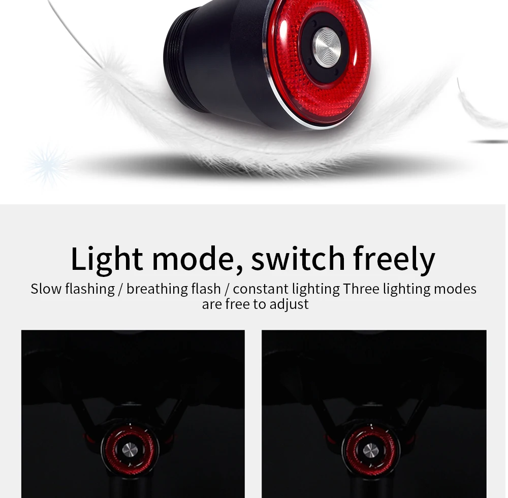 Bicycle Taillights Intelligent Brake Sensor Taillights MTB/ Road Bike Rear Bicycle Rear Light USB Brake Tail Light 6-20 Hours