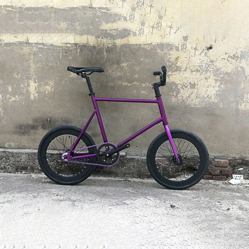 20 inch fixed gear bike Single speed Retro Bike fixie bike vintage sliver bicycle frame mini vinbicycle with sliver basket