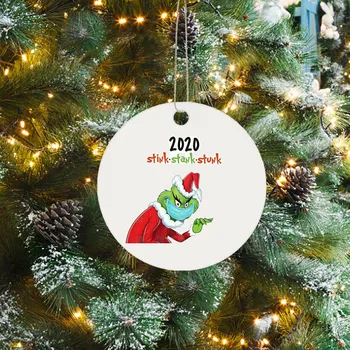 Adornos colgantes de árbol de Navidad con mascarilla, para decoración de Navidad, regalo, venta al por mayor, de 1 a 5 uds.