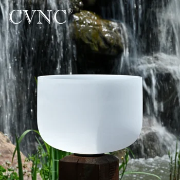 

CVNC 10" Chakra Note C D E F G A B C# D# F# G# A# any one Note Frosted Quartz Crystal Singing Bowl