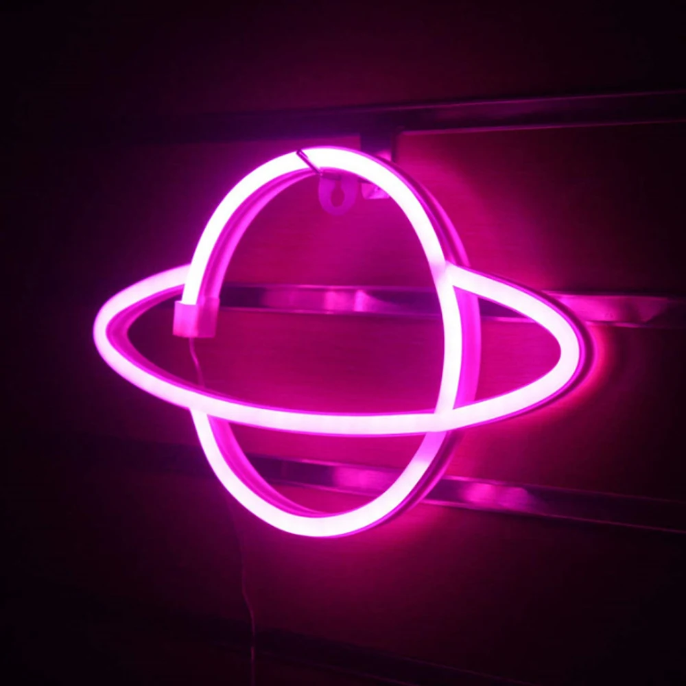 LED Neon Sign Lamp Universe Panel Wall Light Battery Powered  Hanging Wall Light For Home Party Room Bar Lighting Decoration d