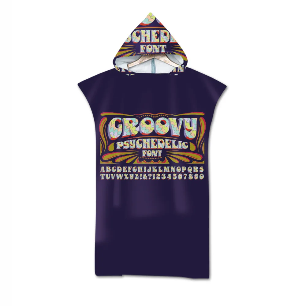 

Microfiber Wetsuit Dress Hooded Surf Adult Beach Swimsuit Simple letters Printed Swimming Quick Dry Ultralight Bath Towel