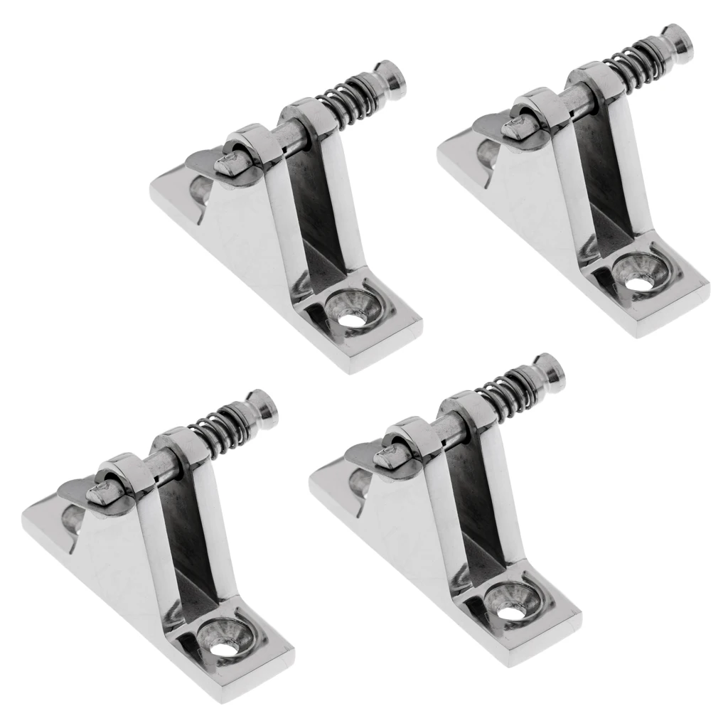 4x Stainless 316 Boat Deck Hinge Bimini Top Fittings W/ Quick Release Pin
