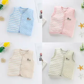 

2020 Autumn Winter Infant Kids Baby Girls Cotton Vest Zip Button Sleeveless Jacket Coat Tops Outerwear 4 Collors 3M-5T