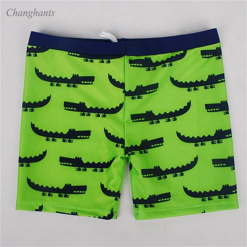 

2020 New model 2-12 Y Boy Swimwear Swim Trunk Green & crocodilian Pattern Boys Swimming Shorts wear bathing suits Kid Children