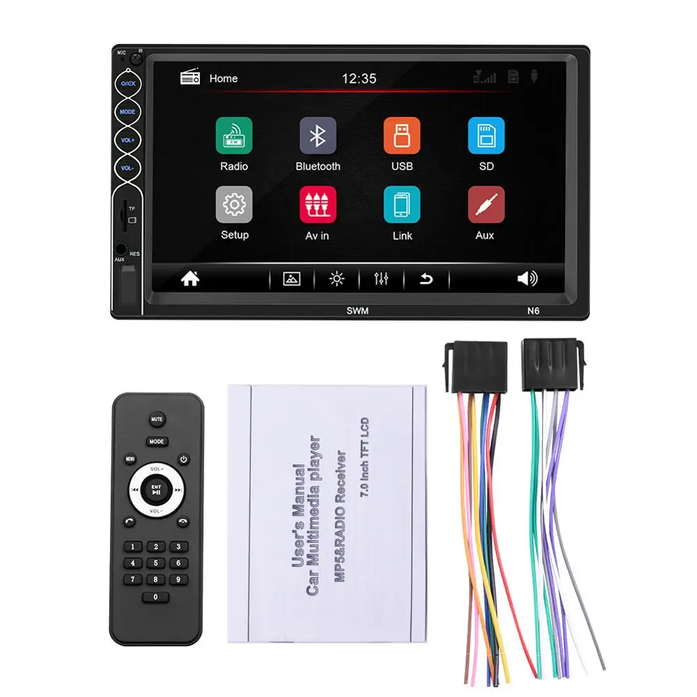 No camera Автомагнитола Стерео Авторадио Bluetooth 2 DIN " HD сенсорный экран монитор MP5 плеер FM USB камера заднего вида рулевое колесо Contral - Цвет: No camera