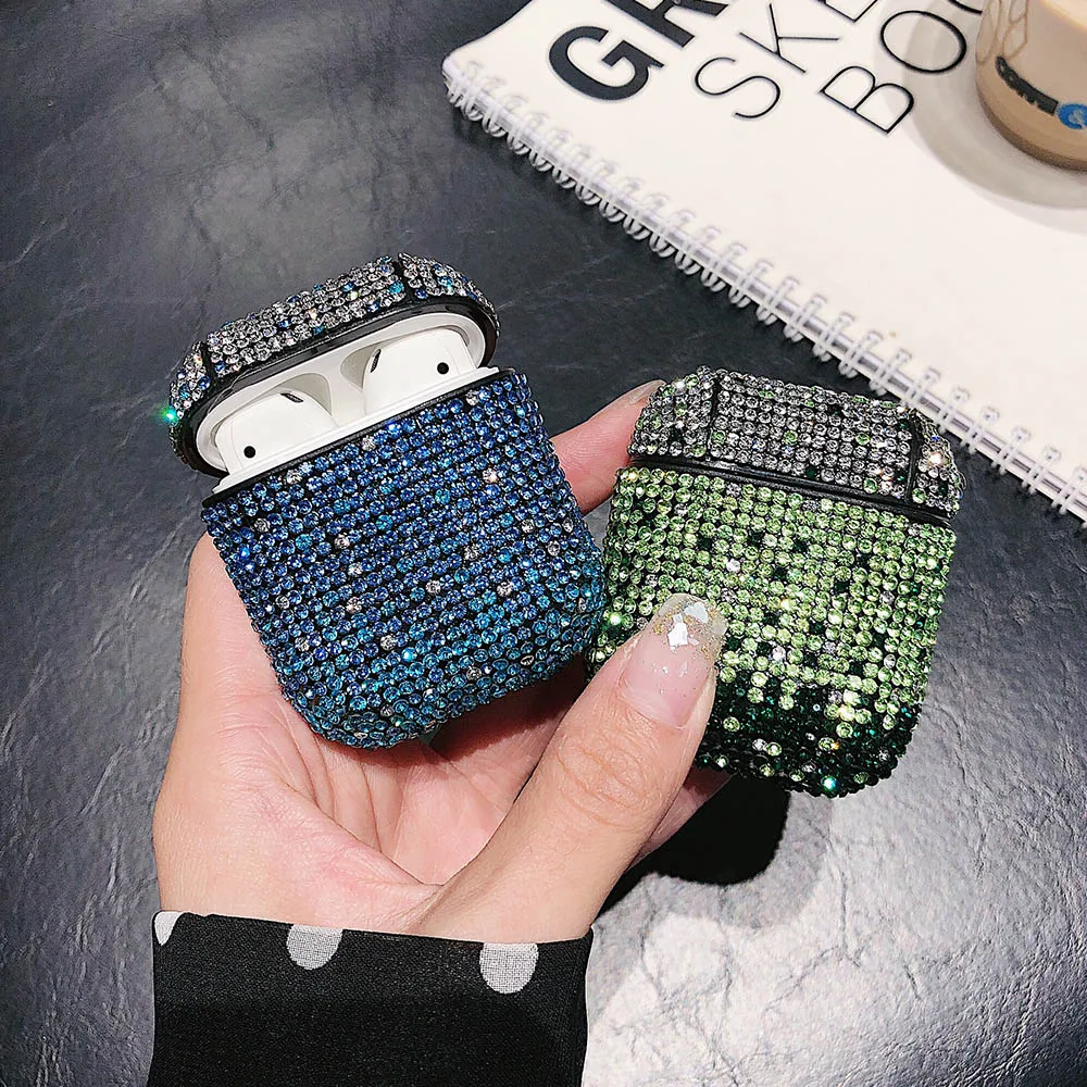 Gradient Crystal Earphone Case for Apple Airpods 2 1 Cute Cases Hard Headphone Headset Cover AirPod Protective Shell | Электроника