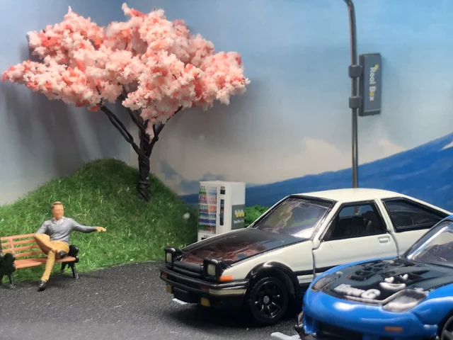 1/64 City Building DIY House Parking Garage Repair Shop Miniature Landscape Car Model Display Box Collection Worth Collecting 3