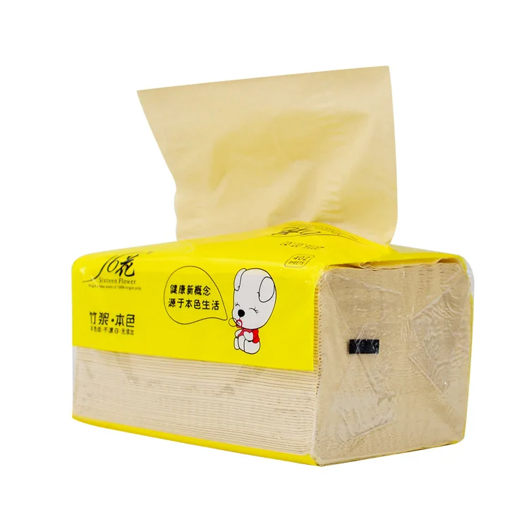 

Manufacturers Sale Sixteen Flower Natural Color Paper 402*20 Bag Wholesale Bamboo Pulp Toilet Paper Tissue