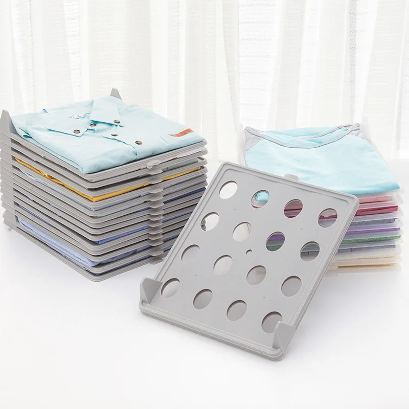 

10Pc/set Storage Folding Board Practical Dress Stacking Board Clothes Organizer Drawer Cabinet Overlapeable Board Storage Tool