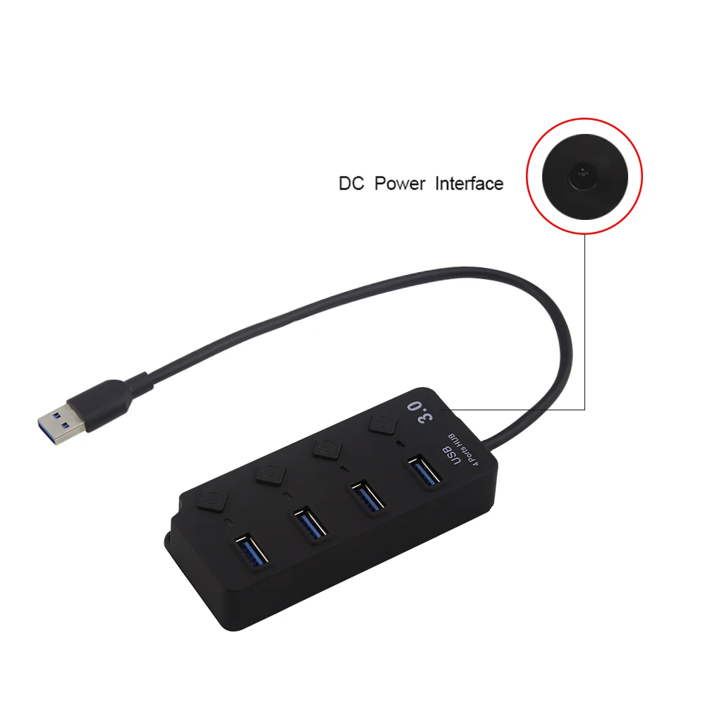 USB chyi Hub 3,0 4 порта Высокоскоростной мульти-сплиттер с переключателем вкл/выкл мини микро адаптер Компьютерные аксессуары для ноутбука Настольный