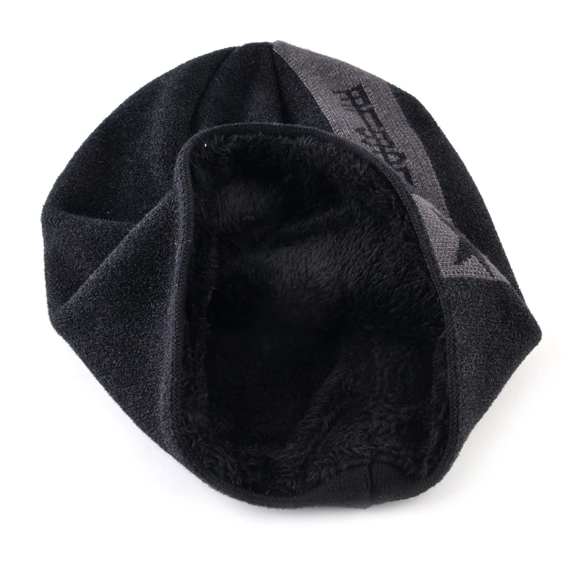 Модная шапка Skullies, Мужская теплая вязаная шапка, зимние толстые шапки, двухслойные вязаные шапки со звездами, в стиле хип-хоп, однотонная шапочка, шапки