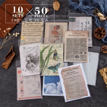 

Retro College Vintage material paper DIY scrapbooking junk journal album diary happy plan bottoming decoration material paper