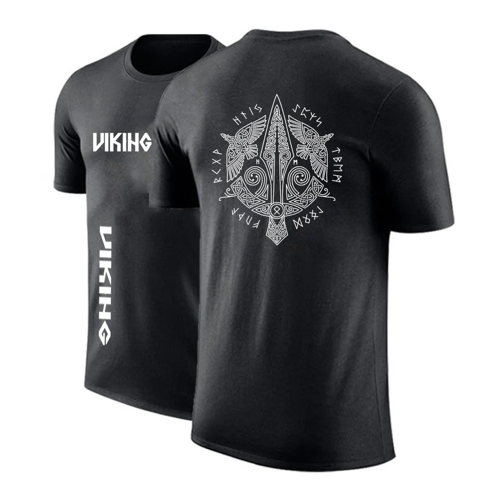 Man's Summer Odin Vikings Viking Berserker Solid Color Customize Comfortable Cotton Short Sleeve Casual Thin Tops Tshirts | Мужская