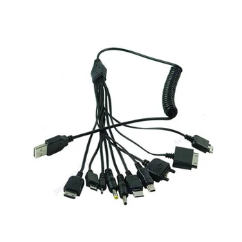 

Multi-Function Charger Cable 10 in 1 Universal Micro Mini USB Cables Multi Jack Charger Cable Spring Line Bundles
