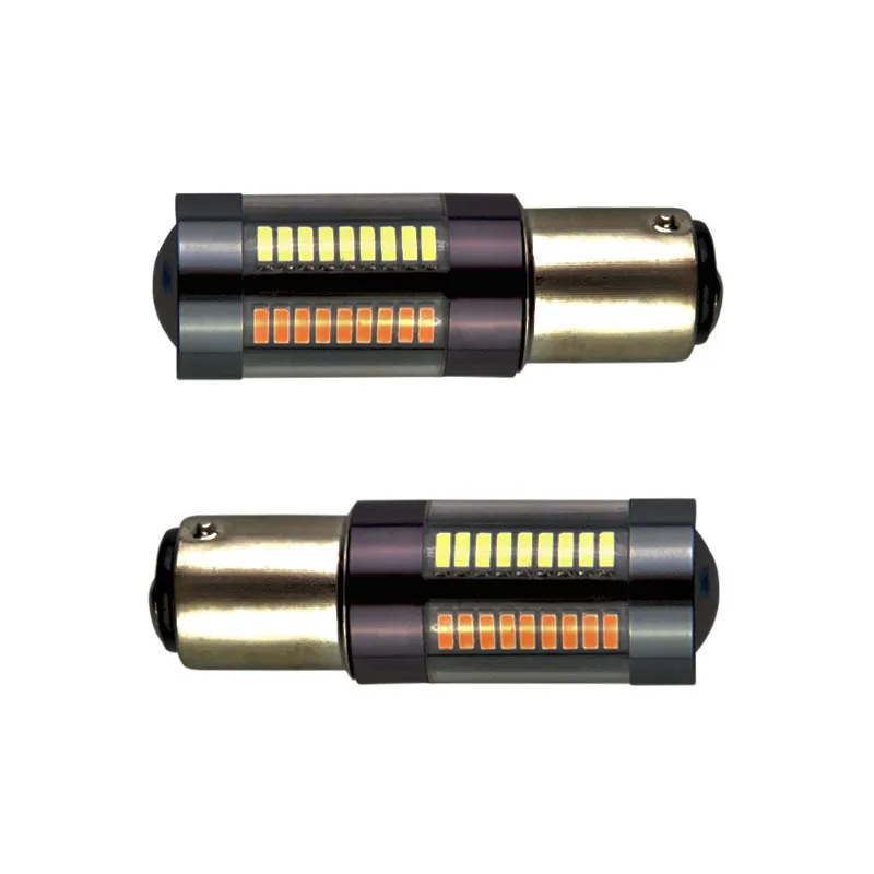 СВЕТОДИОДНЫЙ Автомобильный светильник 1157 7443 4014 66smd белый и желтый светильник s высокий светильник, тормозной светильник s светодиодный сигнал поворота