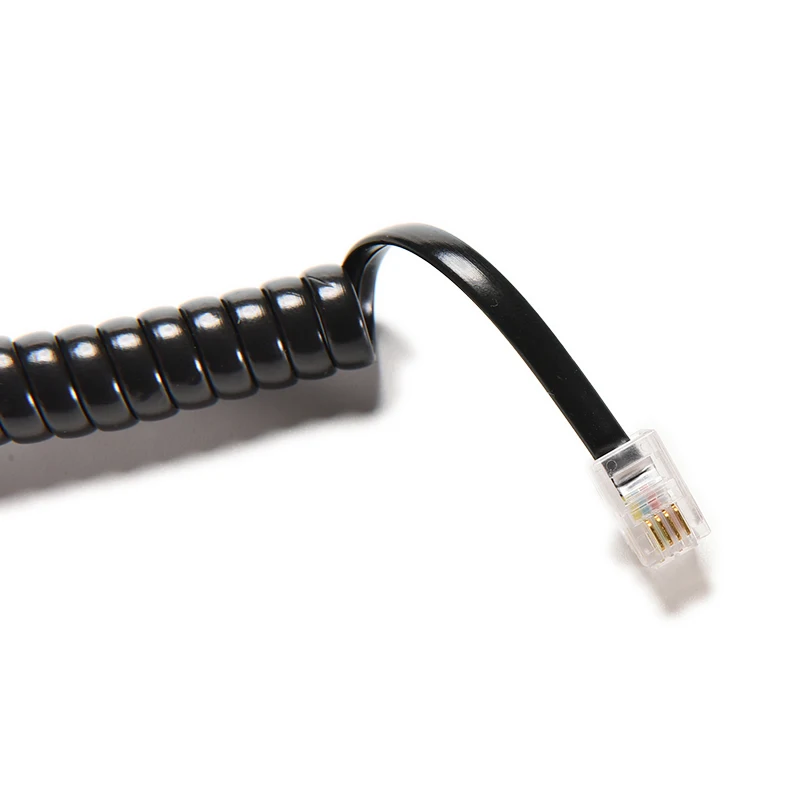 6.5FT  pánský na pánský telefon sluchátkem kabel prodloužení šňůra kudrnaté svitek linky kabel drát nahoře na 2M telefon stočený šňůra