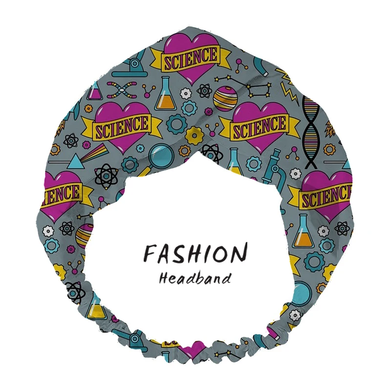 

2021 Fashion Women Summer Bandana Hair Bands Scientific Tattoos Print Headbands Cross Turban HairBand Hair Accessories Scrunchie