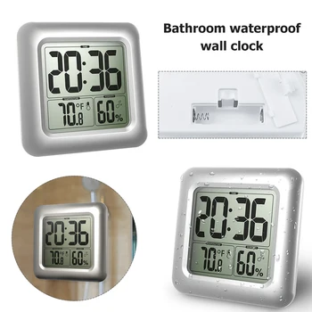 

Home Digital Bathroom Clocks Thermometer Hygrometer Lcd Suction Cup Waterproof Shower Watches Temperature Humidity Meter