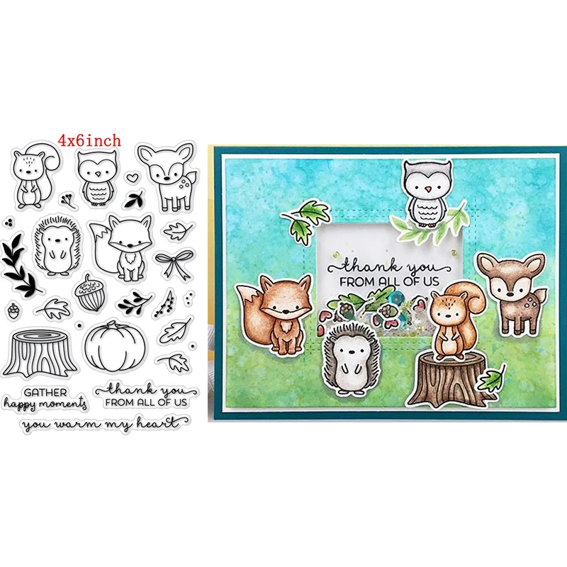 Transparent Clear Stamps Lovely Animals Graceful Plants And Words For DIY Scrapbooking Cards 