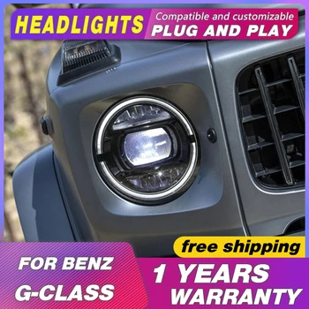 

car accessories Head Lamp For Benz G-class 2007-2016 for Benz w463 G350 G500 G55 G63 car lights Angel eyes Full LED Fog lights