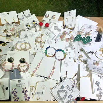 

30 Pairs/lot top quality fashion women earring lot wholesale luxury zircon women wedding earring jewelry lot 201109-14