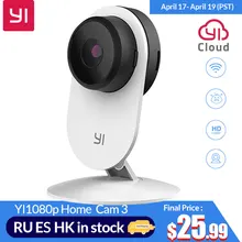 YI caméra maison 3 1080P Full HD caméra intelligente sécurité à domicile sans fil cctv caméra Vision nocturne ue édition Android YI Cloud(China)