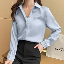 Aliexpress - Silk Shirts Women Satin Blouse for Women Long Sleeve Shirts Office Lady Silk White Shirt Woman Solid Blouse Tops Plus Size XXL