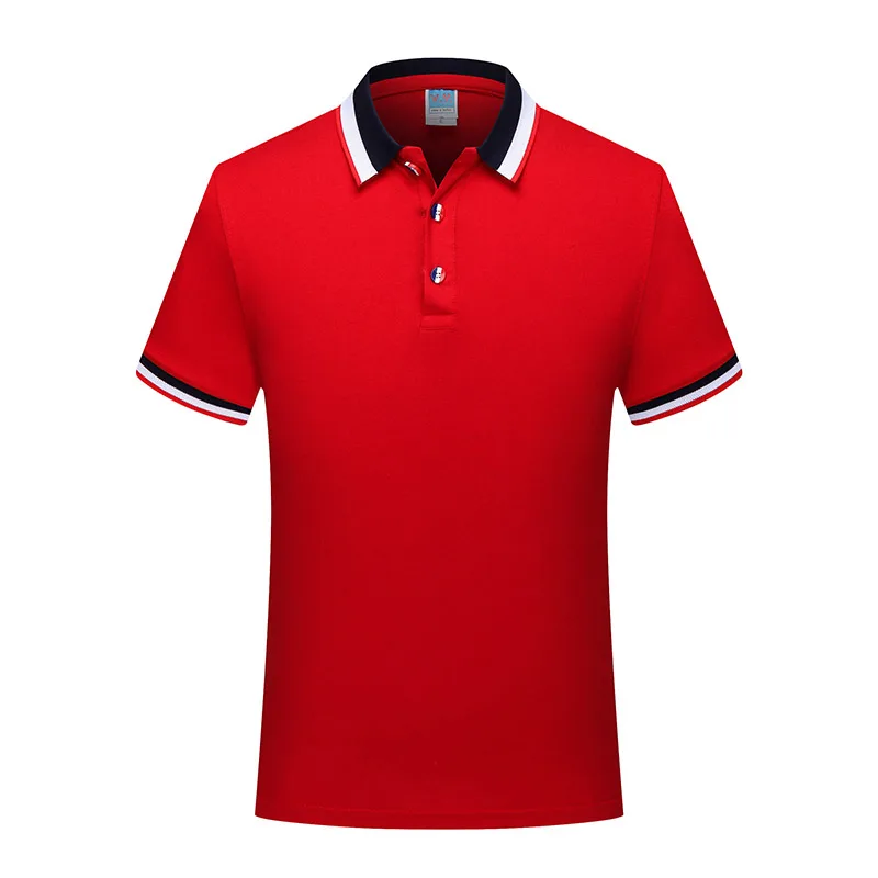 Рубашка поло для гольфа мужская с коротким рукавом дышащая тренировочная футболка для фитнеса летняя рубашка для бега - Цвет: Красный