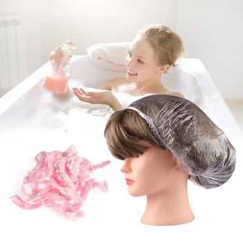 

100 Pcs Hair Net Caps Eyebrows Tattoo Stretch Catering Hat Disposable Plastic Hat Cap Makeup Tool Microblading Accessories