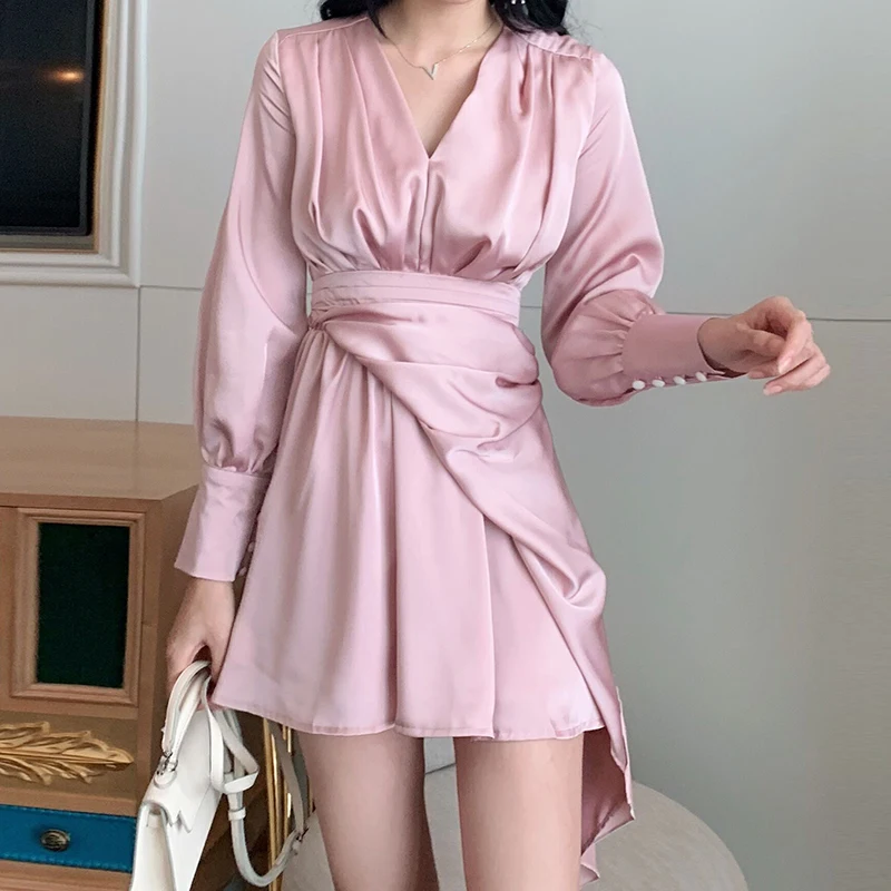 

HIGH QUALITY Newest 2019 Designer Runway Dress Women's Long Sleeve Asymmetrical Dress