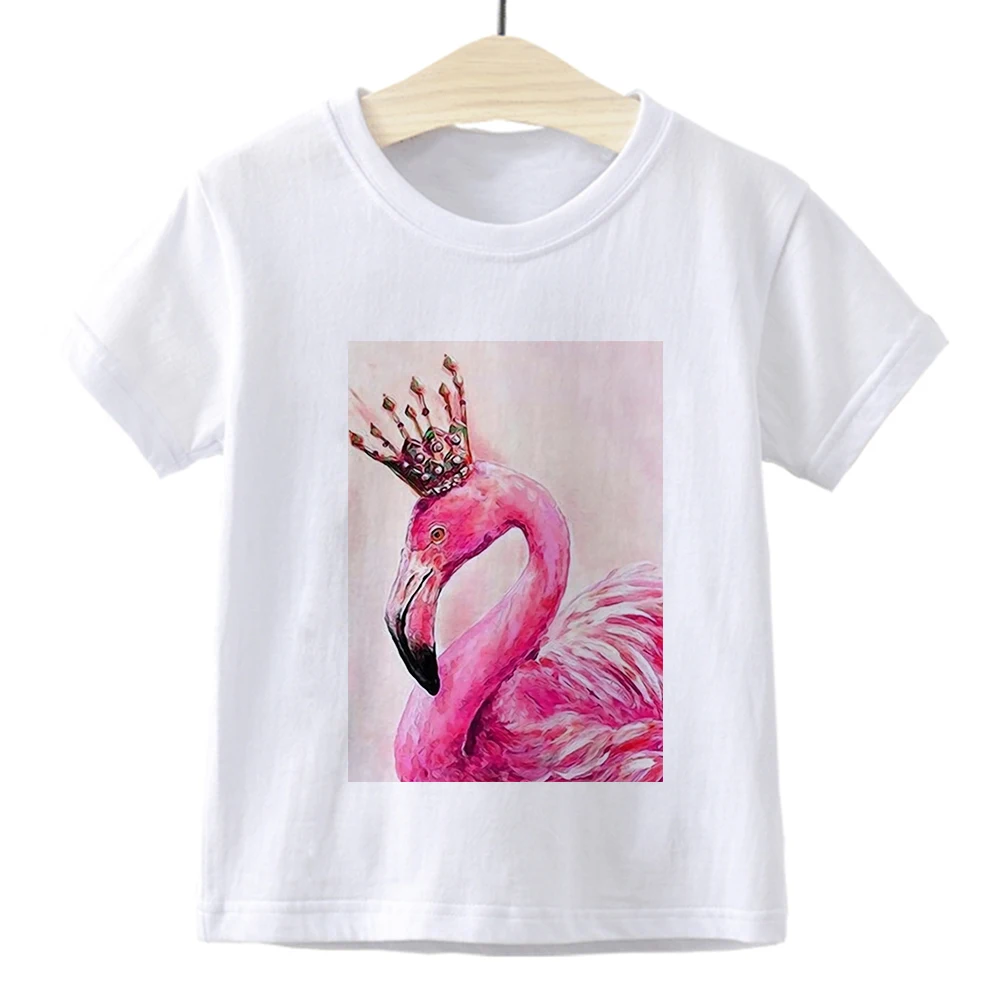 

Queen Flamingo Kids T-shirt Kawaii Streetwear Cheap Cute Children T shirt Aesthetic Punk Versatile Vintage Girl Boys Clothes