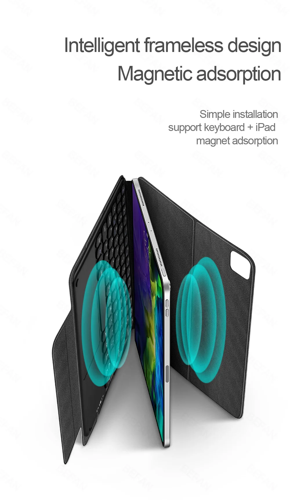 Mágico para Ipad 2022 para Ipad Teclado Case 2022 ar 4 10.9 Capa Magnética Bluetooth Touchpad Cases Pro 11 12.9 10 Estojo p/ tablets e e-books