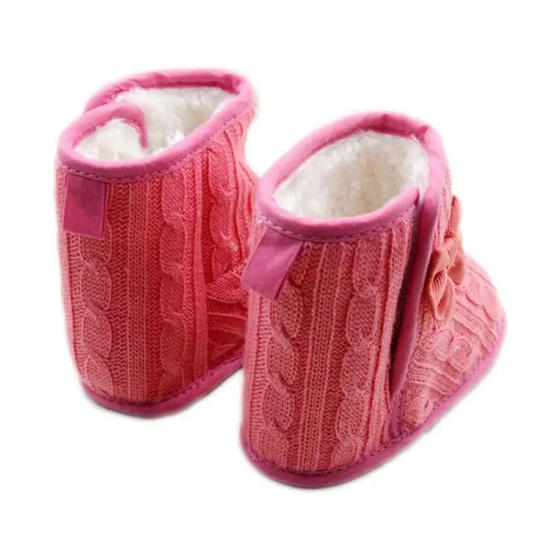 Зимние теплые ботинки для маленьких девочек; обувь с цветочным принтом для детей в русском стиле; Теплая обувь на мягкой нескользящей подошве для малышей; первые ходунки