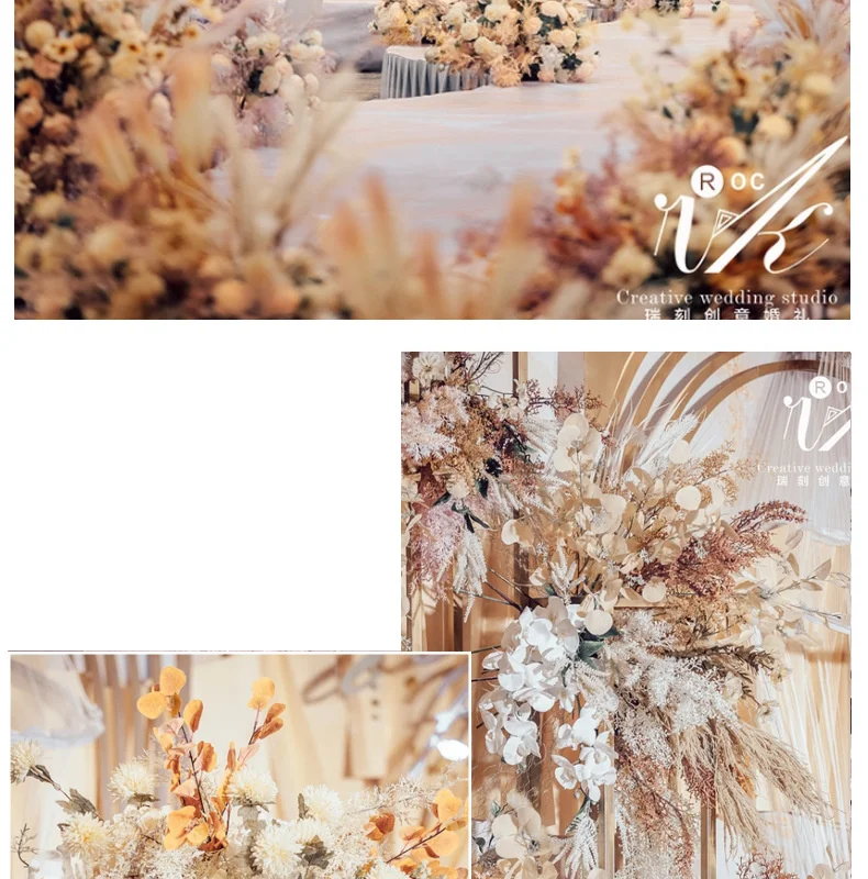 New Fake Plant Champagne Wedding Artificial Flower Peony Fog Roses Wedding Christmas Decoration Flowers Simulation Flower QW202 (5)