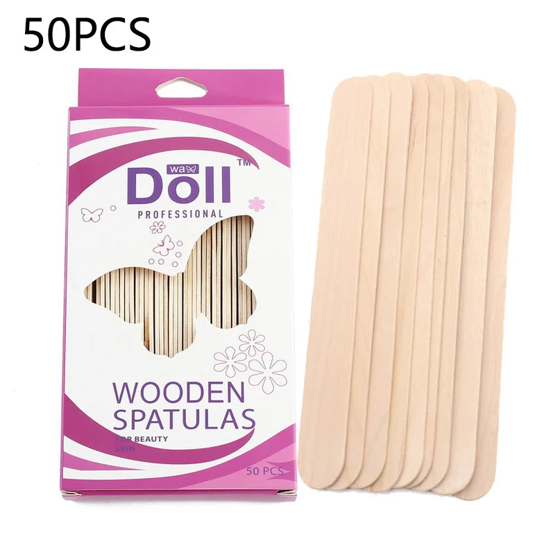 Оранжевый 10/50/100 pcs Disposable Wood Tongue Depressor Waxing Stick for Waxing Spatula Tongue Depressor Disposable Bamboo Sticks Kit - Цвет: Оранжевый