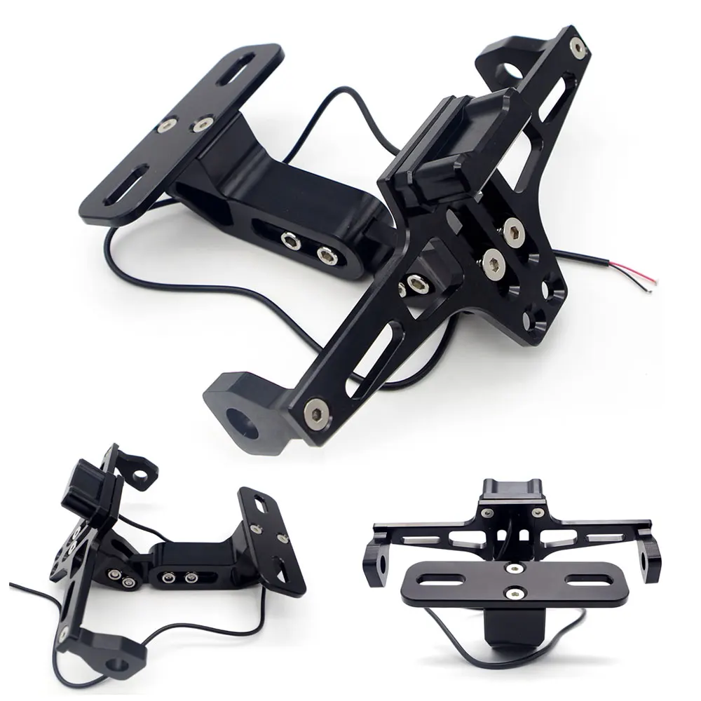 Universal CNC Motobike license frame Motorcycle Adjustable Angle Aluminum License Number Plate Frame Holder Bracket For LIHGE