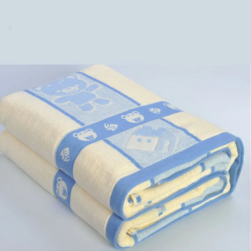 Cotton Towel Quilt Jacquard 32-strand Thickened Enlarged Towel Quilt Apple Little Bear Adult Towel Blanket Comfortable and Soft - Цвет: A