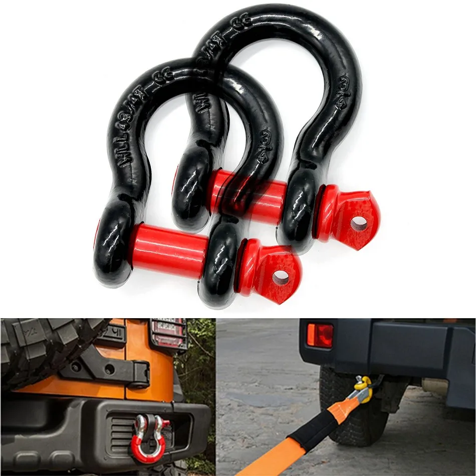 

D Ring Shackle 2-Ton 3.25-Ton 4.75-Ton Tow Hook Universally For Off-Road Jeep Truck Vehicle Recovery Best Offroad Towing Tool