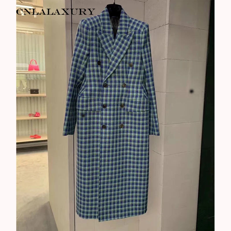 Новинка, Зимняя женская Клетчатая Шерстяная куртка, пальто, женская повседневная верхняя одежда, шерстяное пальто для дам, одежда manteau femme abrigo mujer