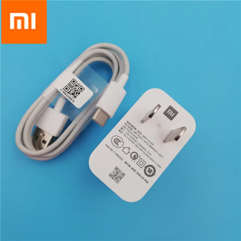 Оригинальное зарядное устройство Xiao mi redmi note 7 USB адаптер type C кабель для mi 9 8 Lite 8se 9se Max mi x 3 Pocophone f1 A2 Быстрая зарядка 4,0 - Тип штекера: charger and cable