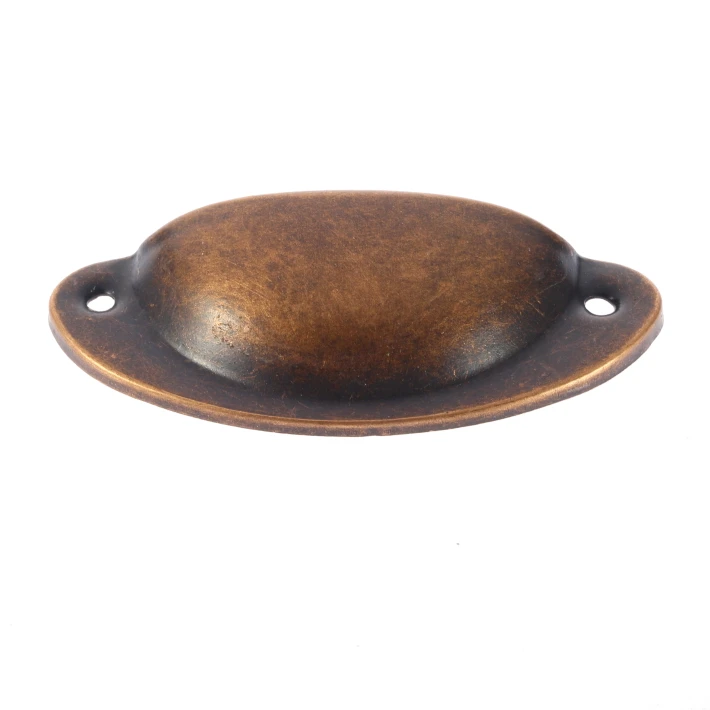 

New Shell-shaped black Vintage Zinc Alloy Door Cabinet Drawer Box Bin Furniture Handles Cup Pull Knob Light weight