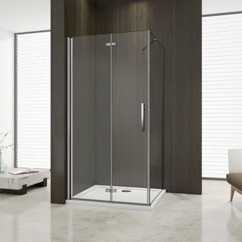 

Shower enclosure bulkheads 8mm folding + glass bathroom fixed Panel