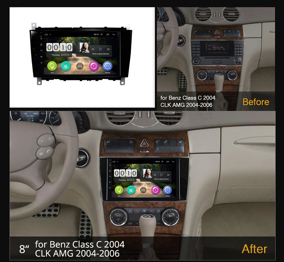 Автомобильный gps-навигатор wanqi Android 8,1 для Benz C-Class W203(2004 2005 2006 2007) CLC G Class W467(2008-2011) CD-плеер без DVD