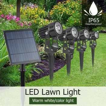 

Solar Energy Powered LED Lawn Lamps 4W Landscape Spike Spot Lights IP65 Waterproof Lighting for Outdoor Path Garden