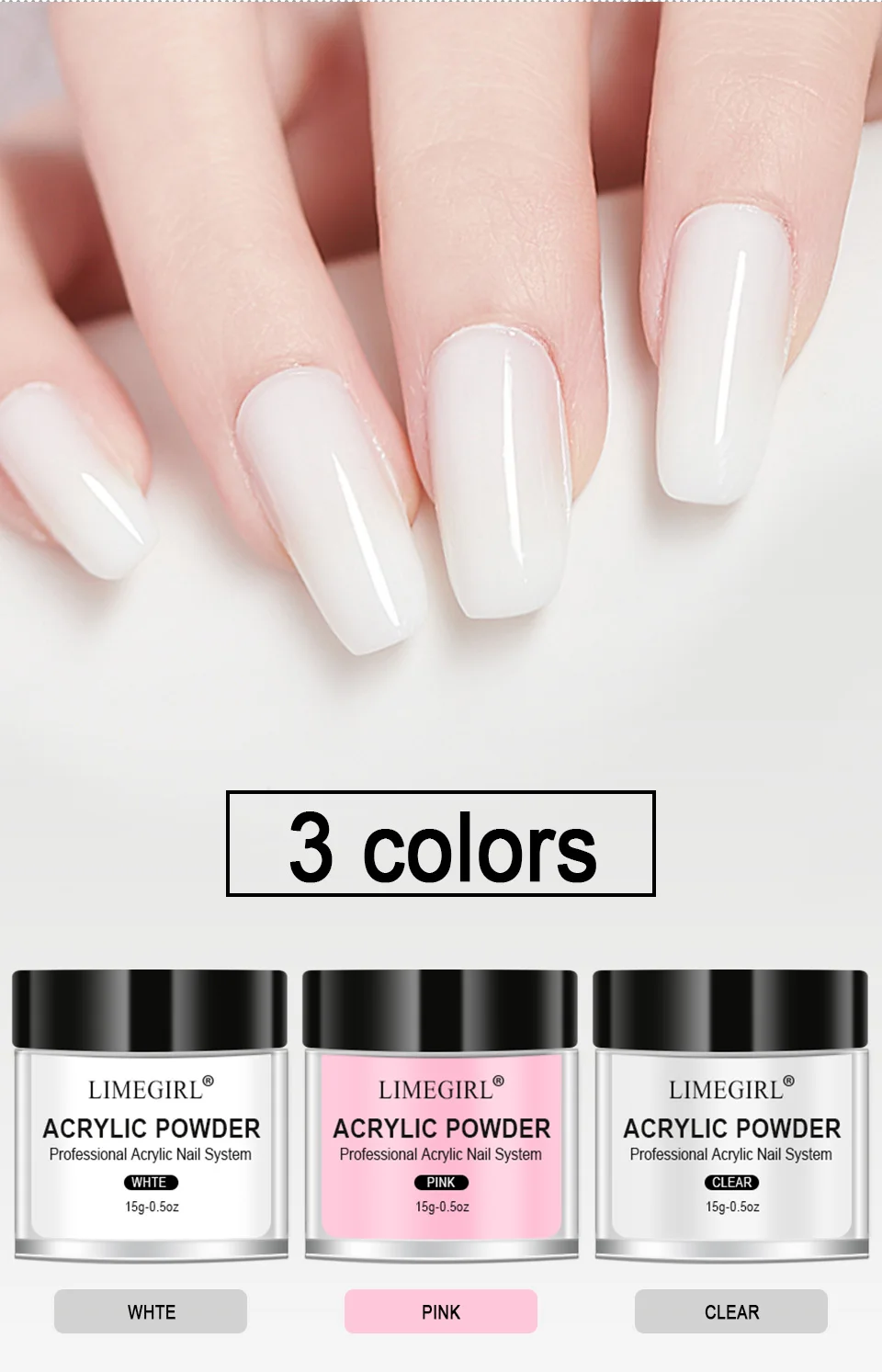 de unha, gel para extensão, conjunto de ferramentas manicure, 3 cores