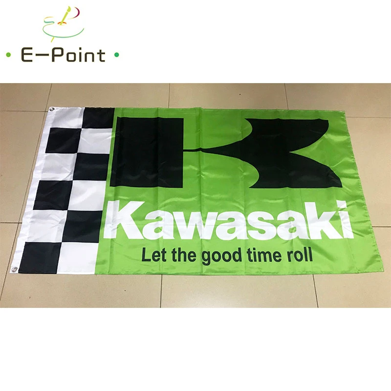 Япония для мотоциклов kawasaki флаг 3ft* 5ft(90*150 см) размер рождественские украшения для домашнего флага баннер подарки