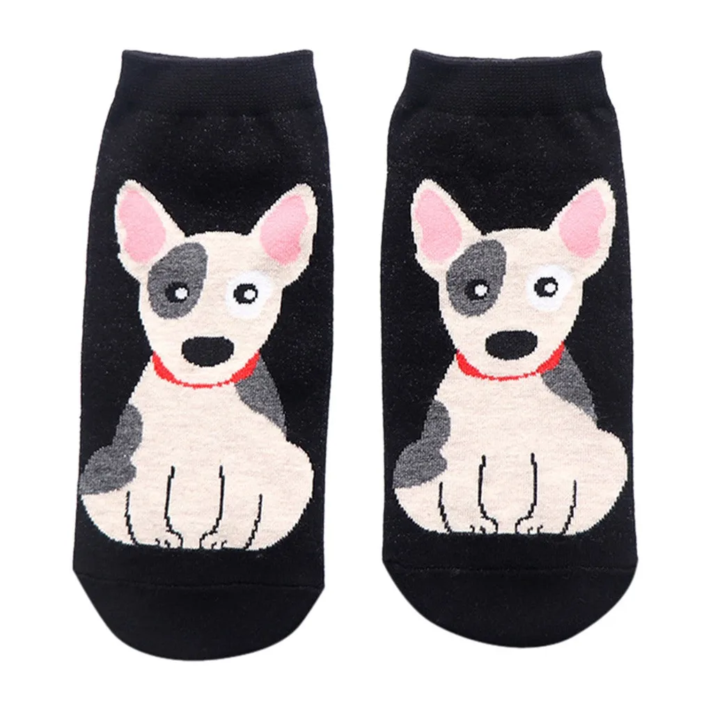 Kawaii/носки с героями мультфильмов милые короткие носки с изображением животных, Бультерьера и Бигля забавные повседневные Короткие хлопковые носки для женщин и мужчин новинка z1105
