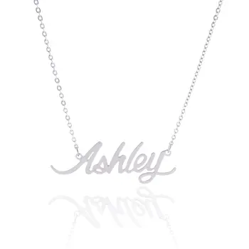

2020 Silver Color English Name Necklace Customized Nameplate Birthday Stainless Steel Engraving Gift Personalized Jewelry Hot